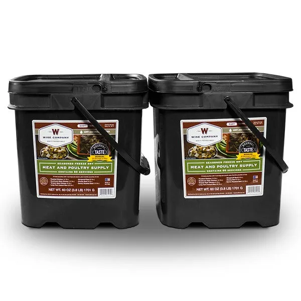 120 Serving Meat Package Includes: 2 Freeze Dried Meat Buckets