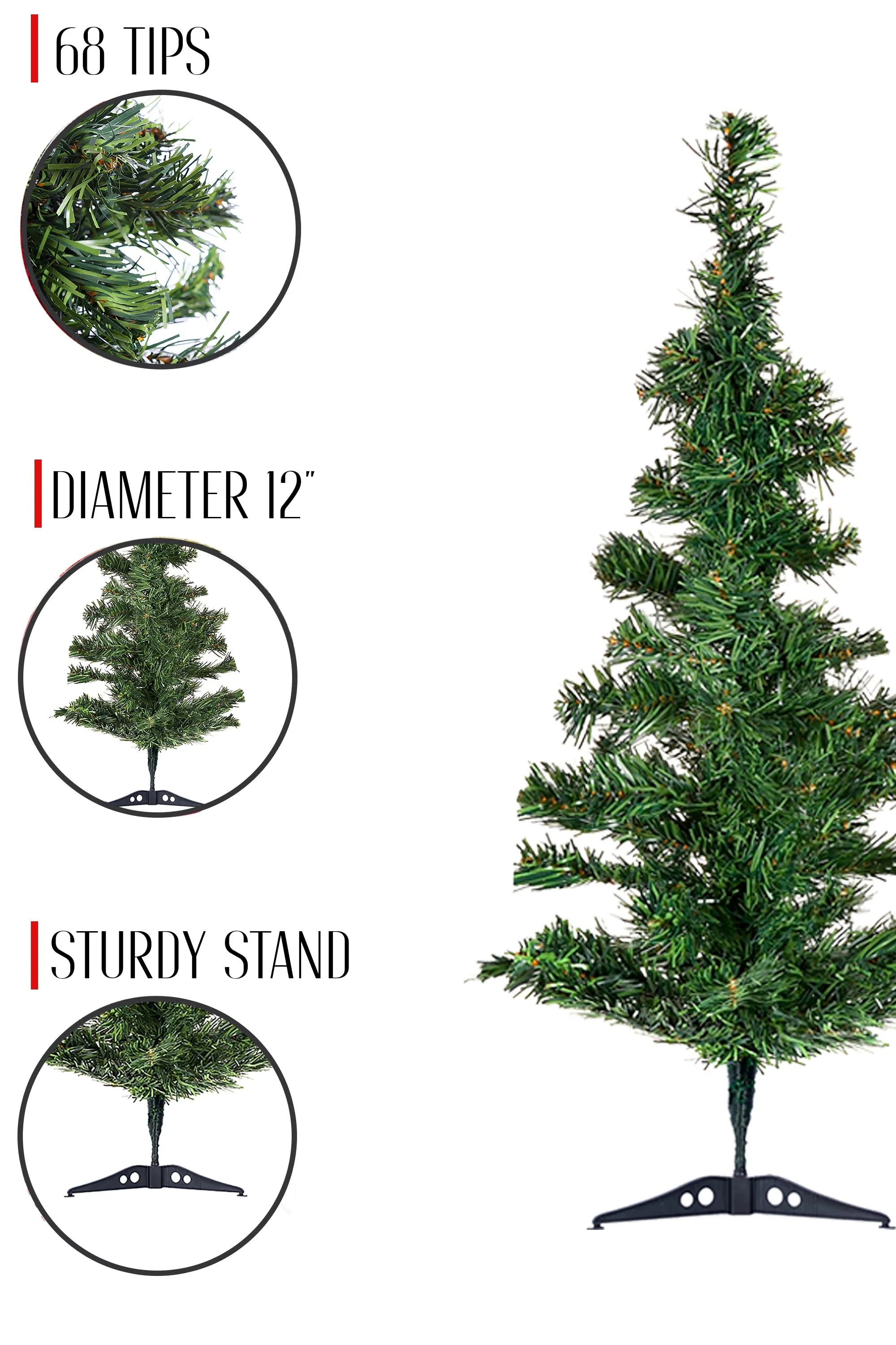 2' Green Tabletop Tree with Stand