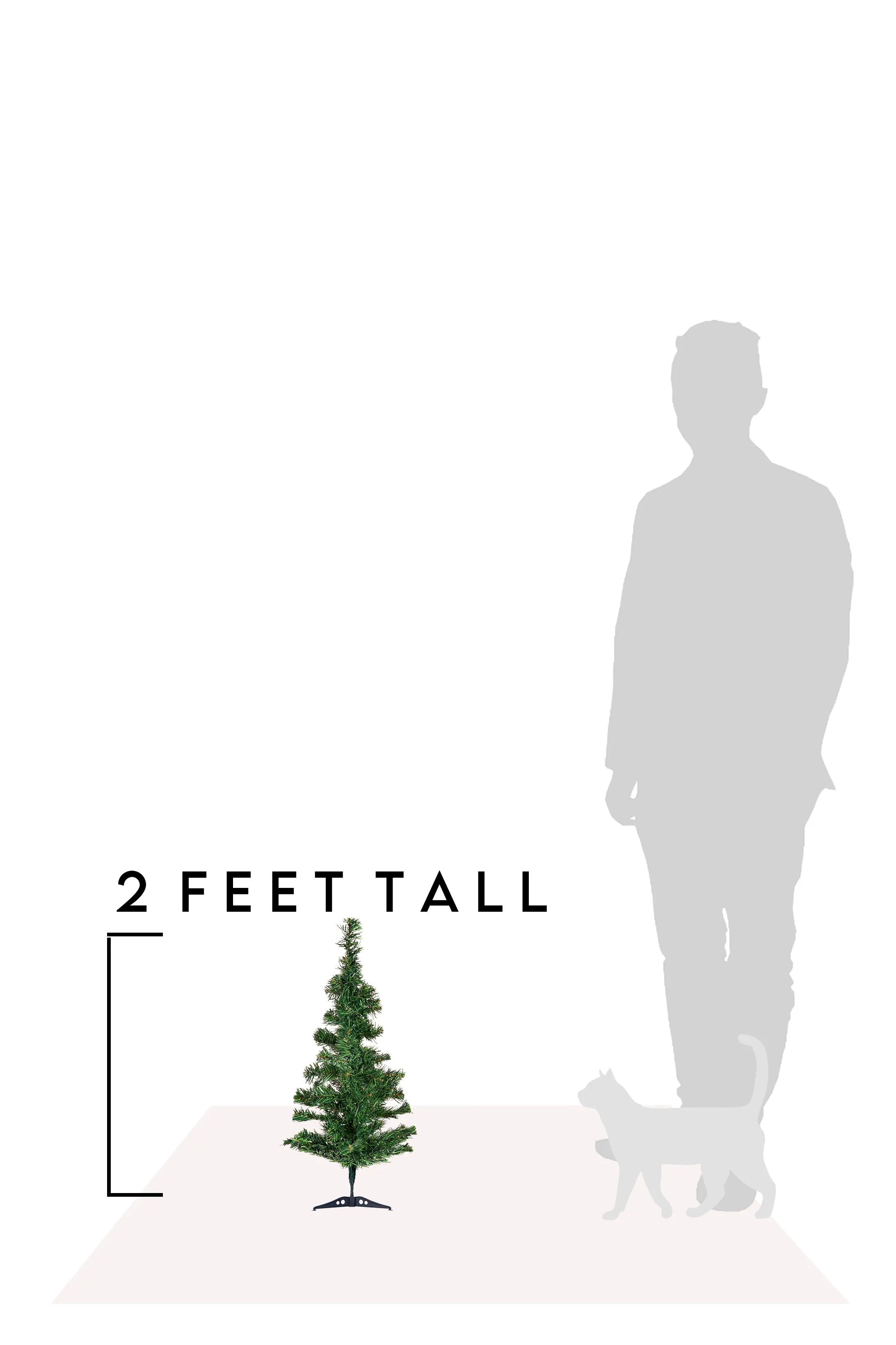 2' Green Tabletop Tree with Stand