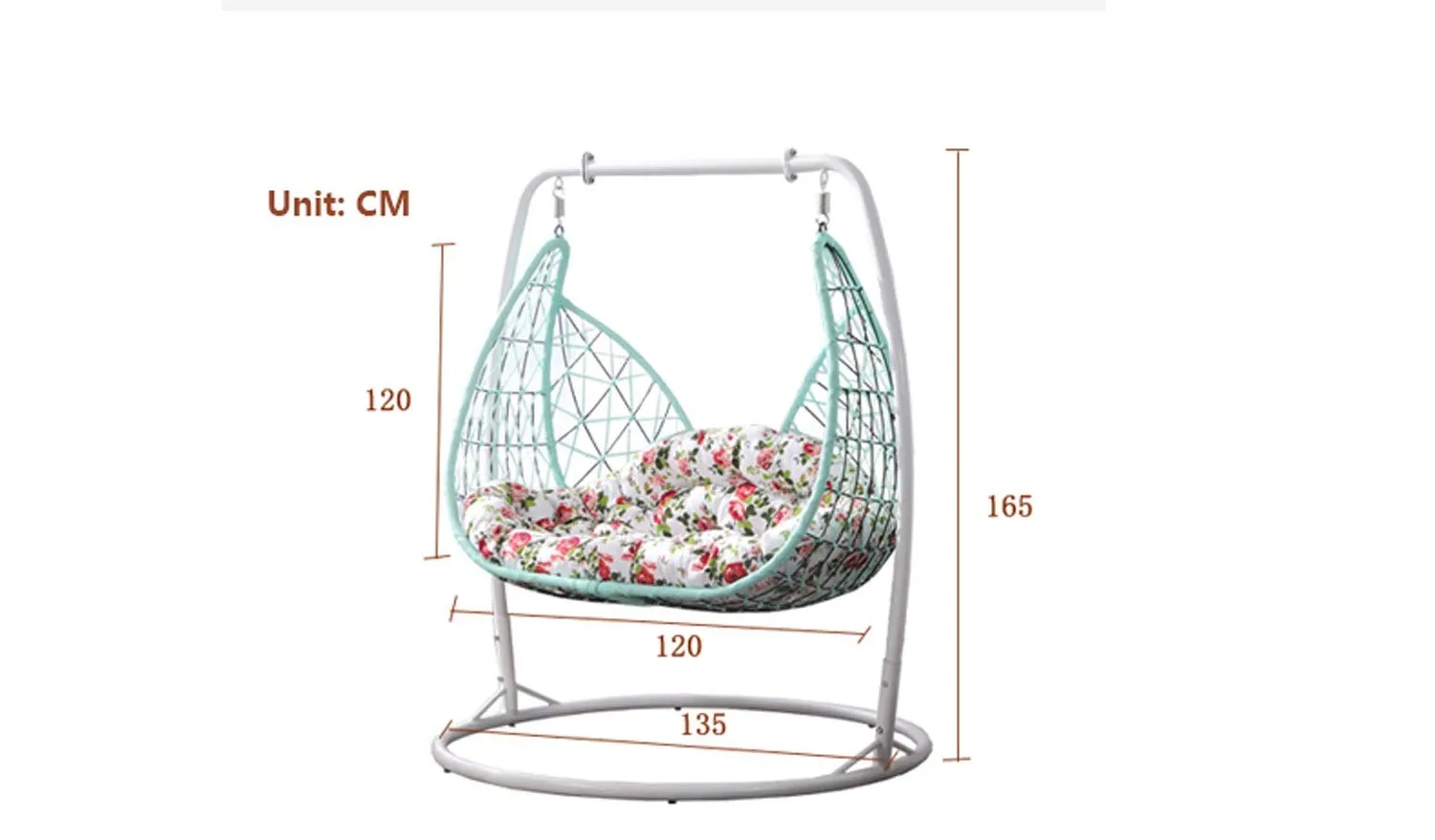 2-Person Outdoor Hanging Basket Chair, Home PE Rattan Egg-Shaped Hammock Chair Indoor Balcony Lunch Break Swing Chair to Send Cushion Bearing Weight 250KG