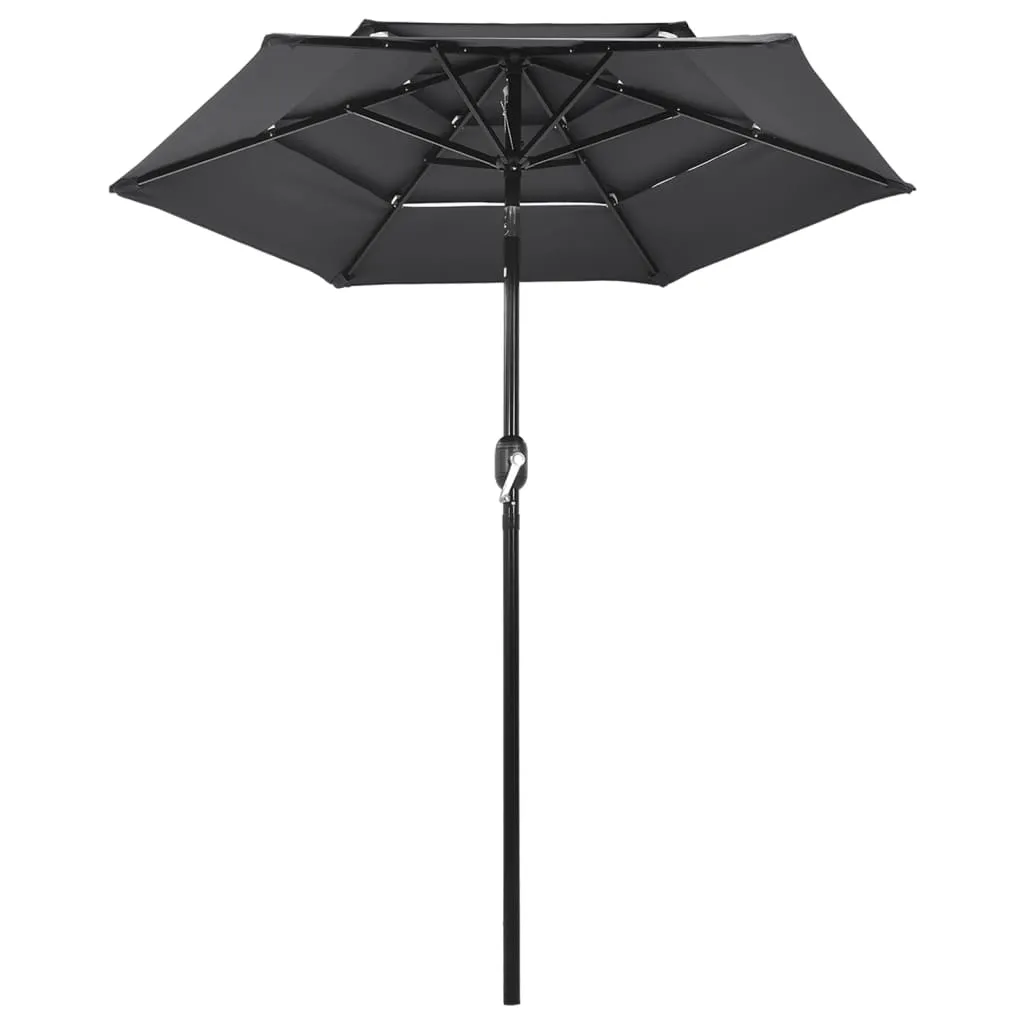 3-Tier Parasol with Aluminium Pole Anthracite 2 m