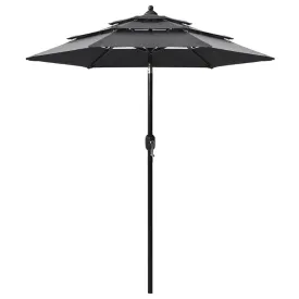 3-Tier Parasol with Aluminium Pole Anthracite 2 m