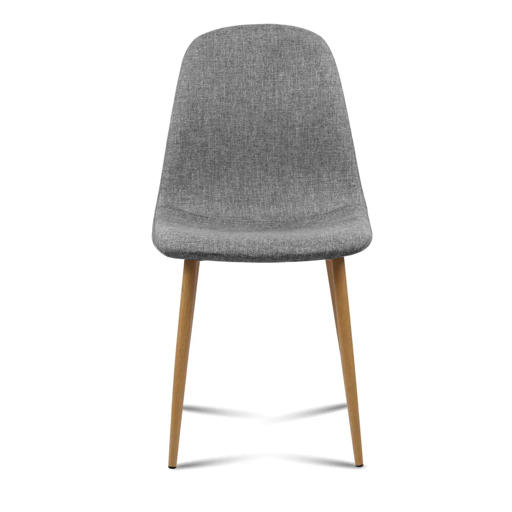 4x Adamas Fabric Dining Chairs - Light Grey