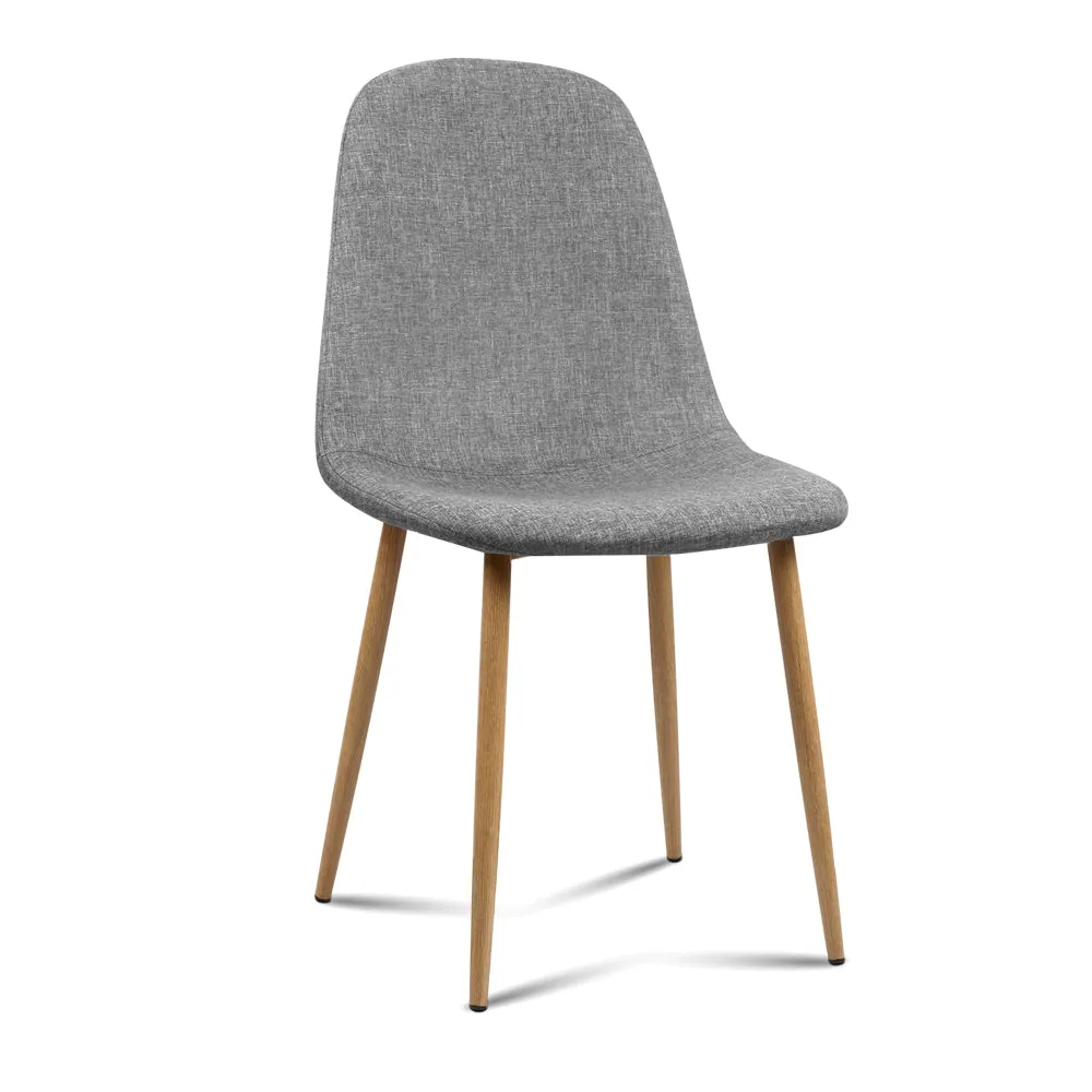 4x Adamas Fabric Dining Chairs - Light Grey