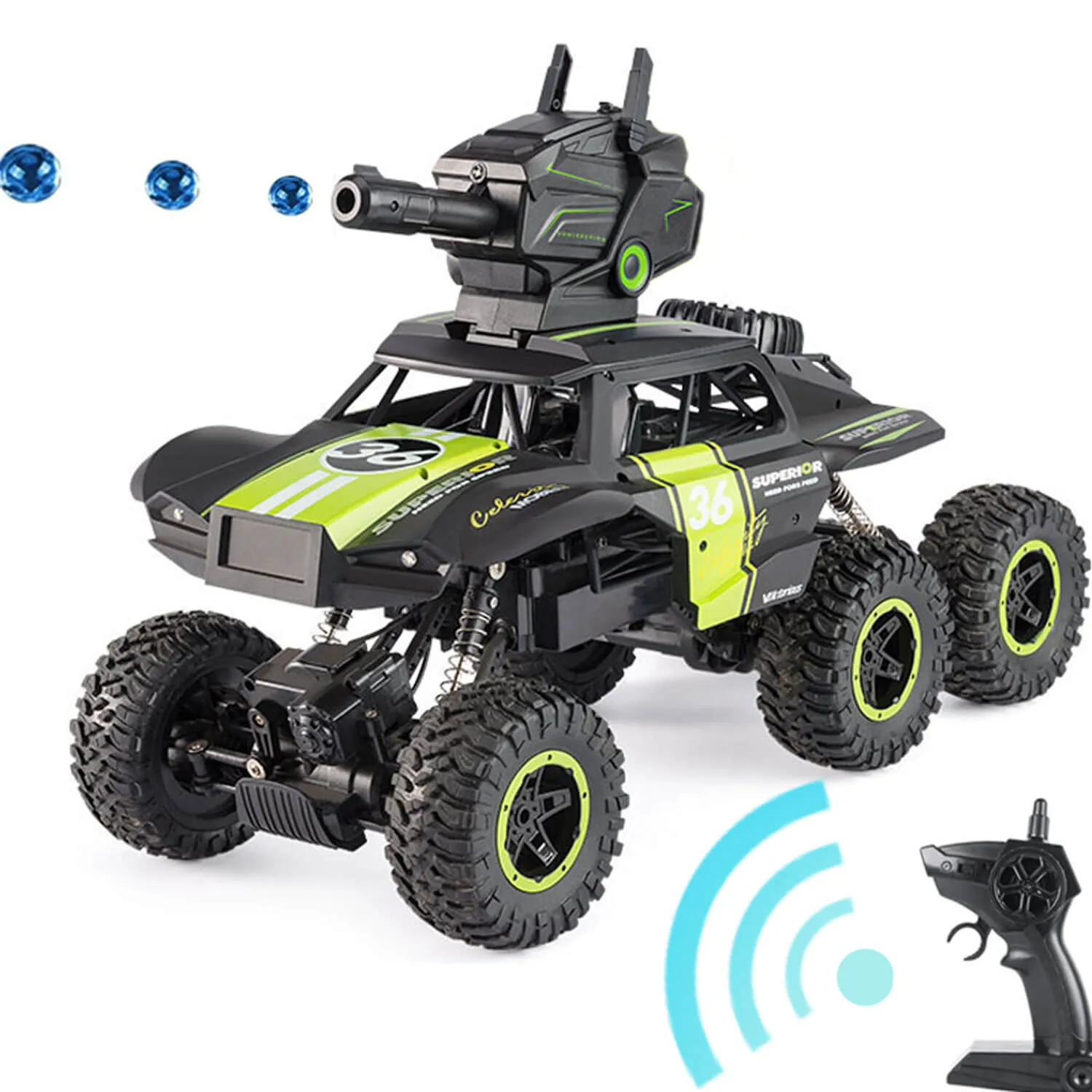 6x6 RC Car Shooting Water Bullets 2.4Ghz Remote Control Monster Truck Lanch Water Bombs