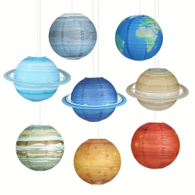 8pc Outer Space Lanterns Solar System Party Decorations