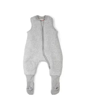 babystudio warmies cotton sleeveless with legs 2.5 TOG - Grey Marle/Grey Lines