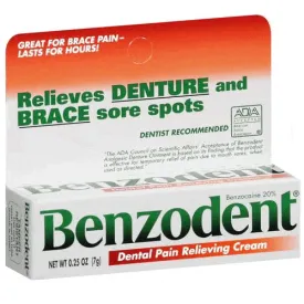 Benzodent Dental Pain Relieving Cream, 0.25 oz