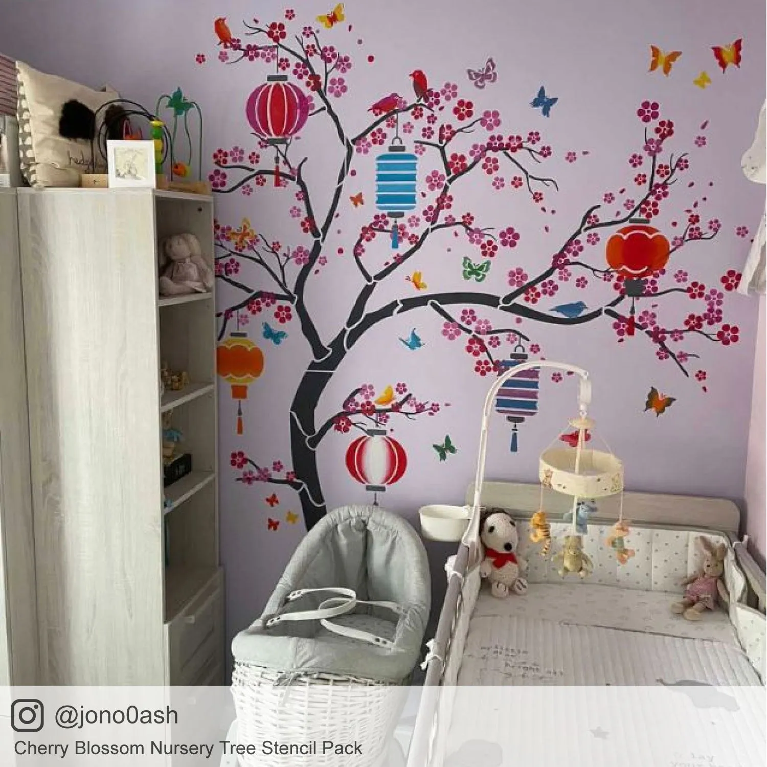 Cherry Blossom Nursery Tree Stencil Pack