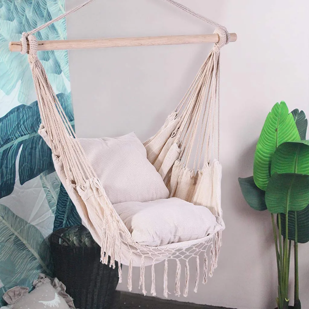 Cotton Weave Hammock Chair Hanging Rope Swing - Huaze