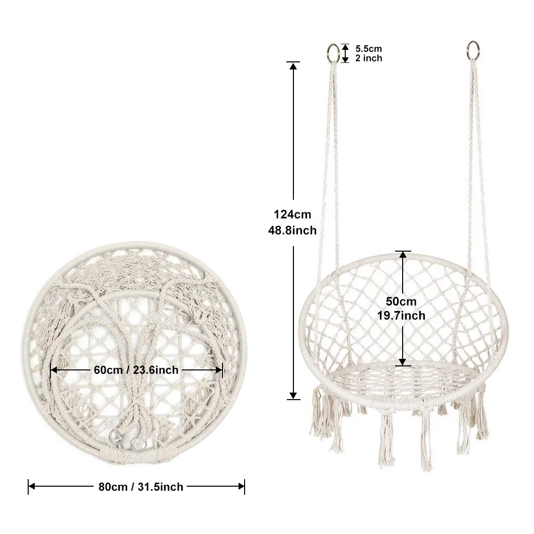 Cotton-Woven Rope Macrame Hammock Swing Chair - Chihee