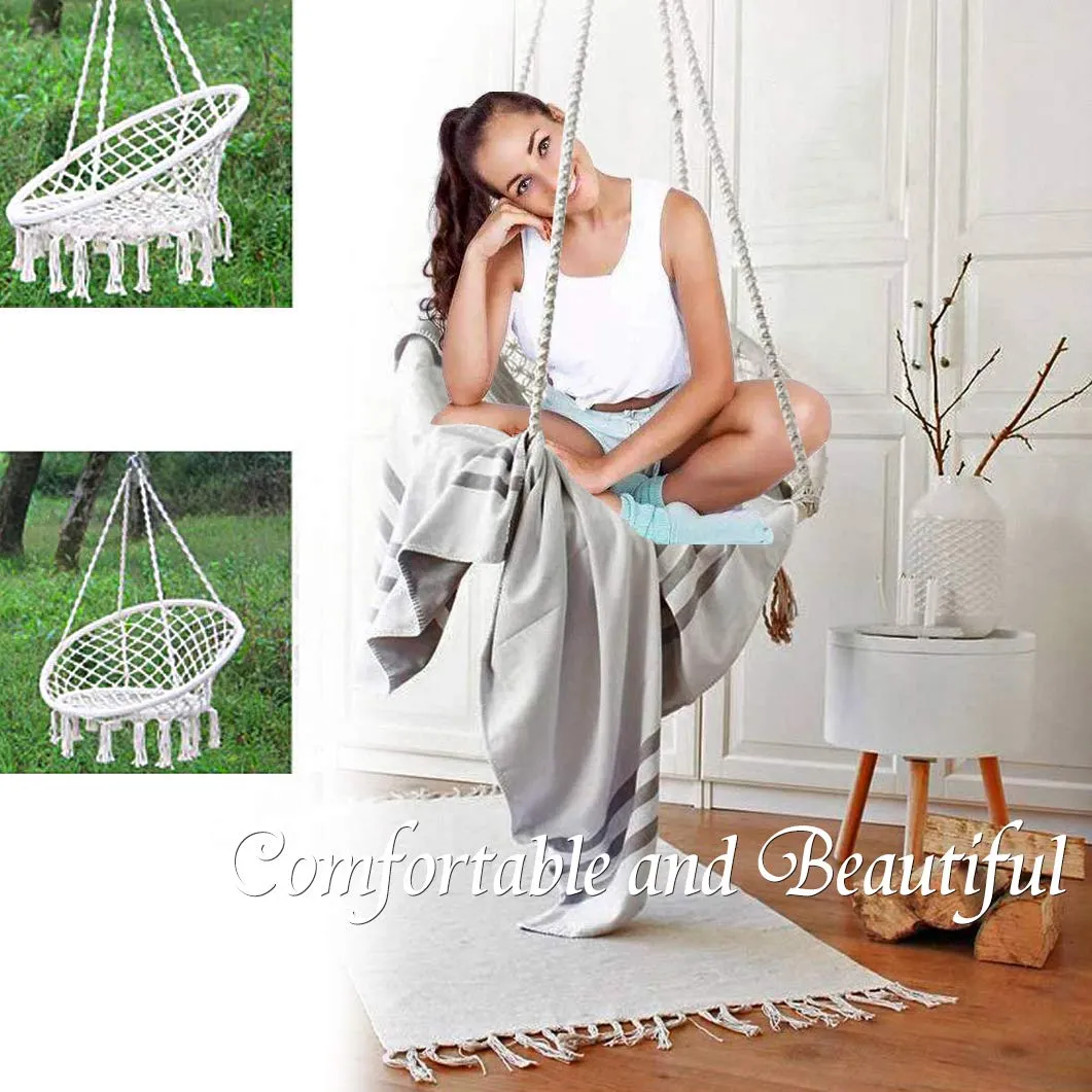 Cotton-Woven Rope Macrame Hammock Swing Chair - Chihee