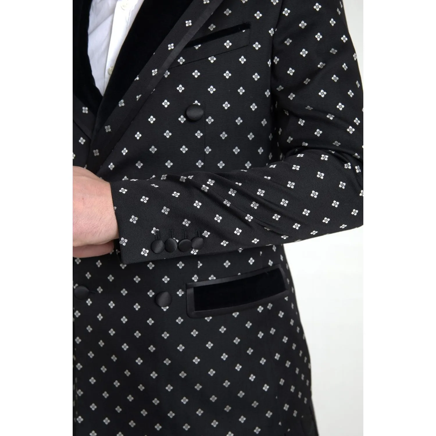 Dolce & Gabbana Elegant Geometric Patterned Slim Blazer