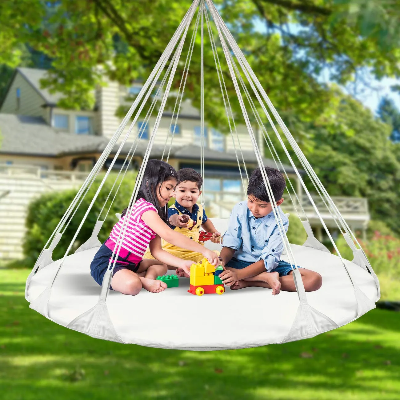 Double Hammock Daybed Saucer Style Lounger Swing - Sorbus