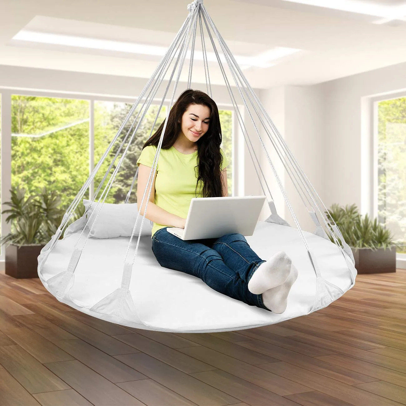 Double Hammock Daybed Saucer Style Lounger Swing - Sorbus