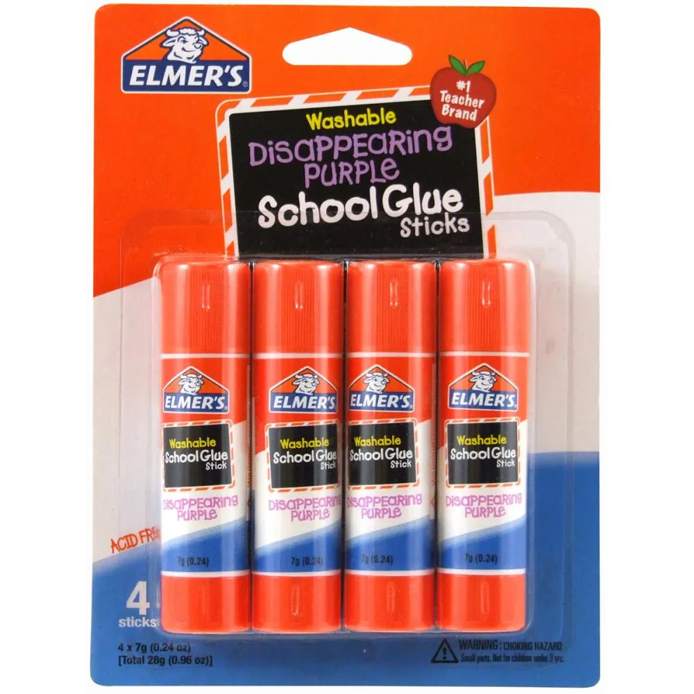 Elmer's Disappearing Purple Glue Stick - 4 pack