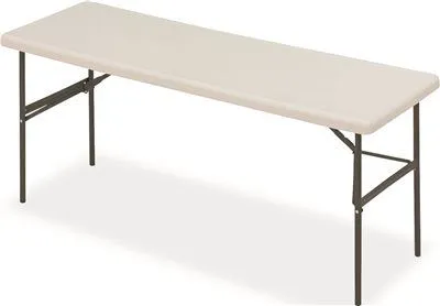 Indestructable Too 1200 Series Resin Folding Table 72W X 24D X 29H Platinum