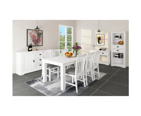 Laelia Dining Chair Set of 4 Solid Acacia Timber Wood Coastal Furniture - White