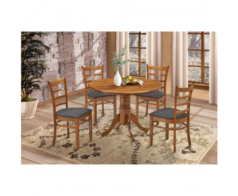 Linaria Dining Chair Set of 8 Crossback Solid Rubber Wood Fabric Seat - Walnut