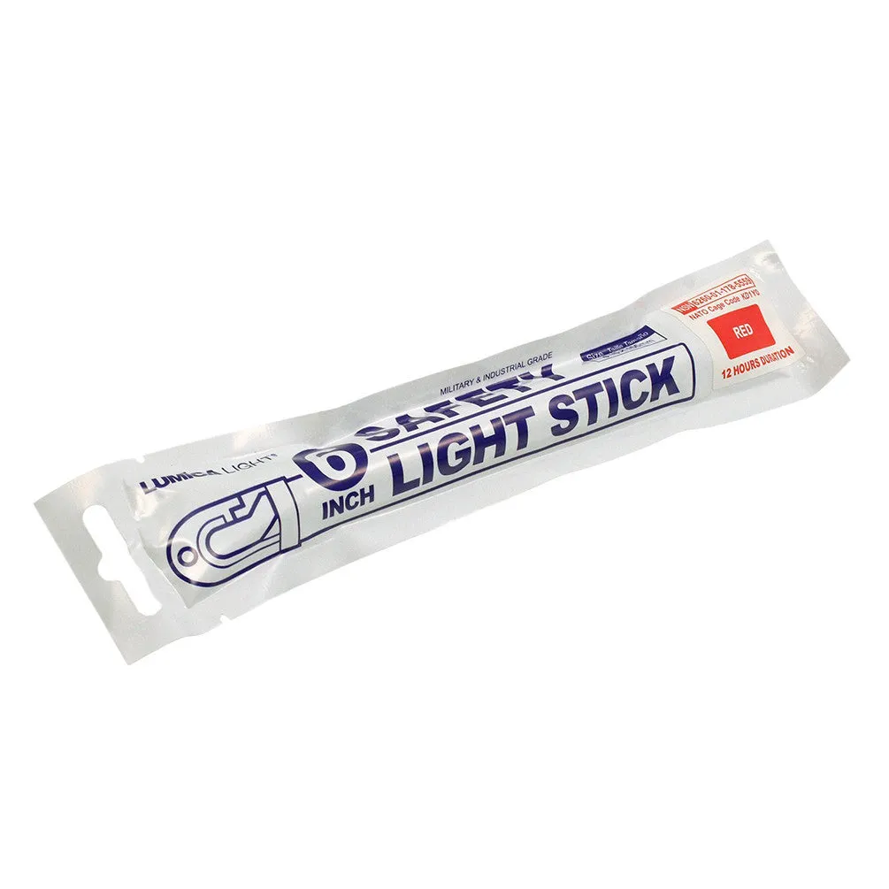 Lumica Red 12 Hour Military Safety Light Stick - Qty 10