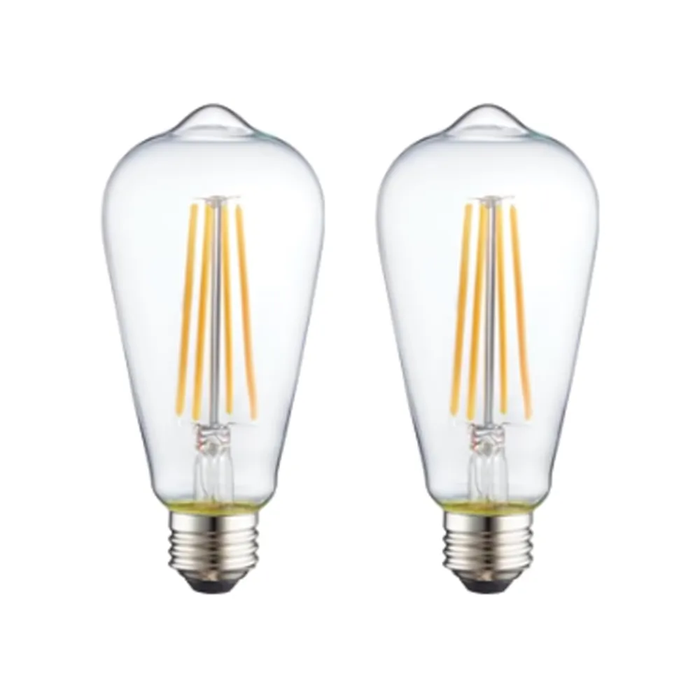 Matte White & Gold Pendant and Semi-Flush Mount Lighting Bundle with Vintage Edison LED Bulbs