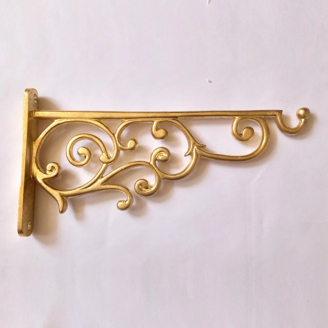 Metal Wall Hook Hanging Plant Bracket, Gold