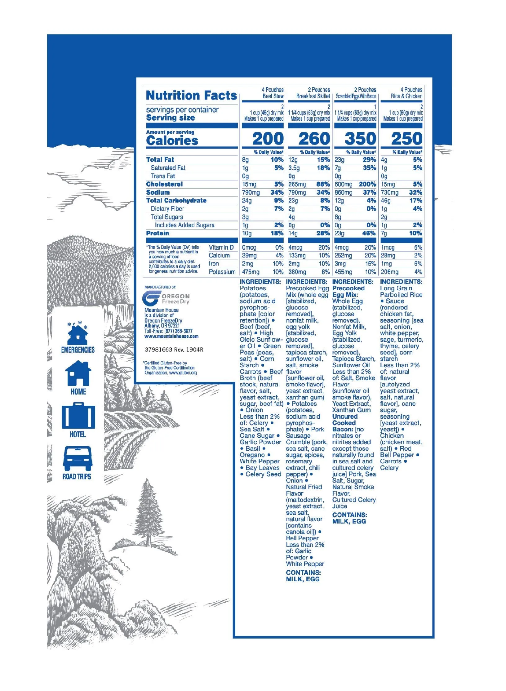 Mountain House - Essential Bucket - 22 Servings