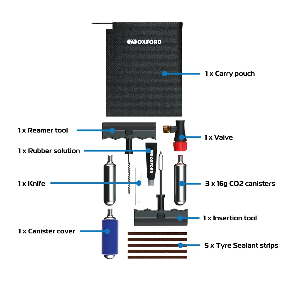 Oxford CO2 Tyre Repair Kit 1