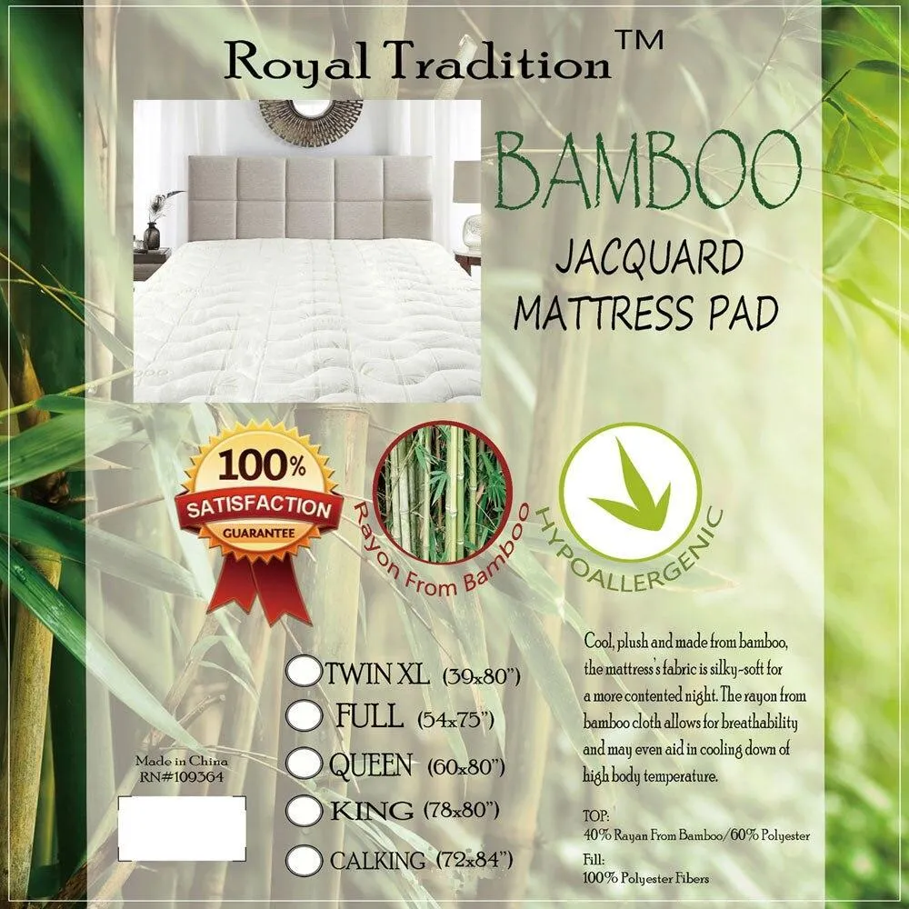 Plush Bamboo Jacquard Mattress Pad