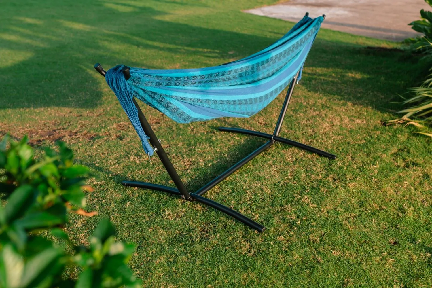 Premium Brazilian Style Double Hammock with Universal Stand