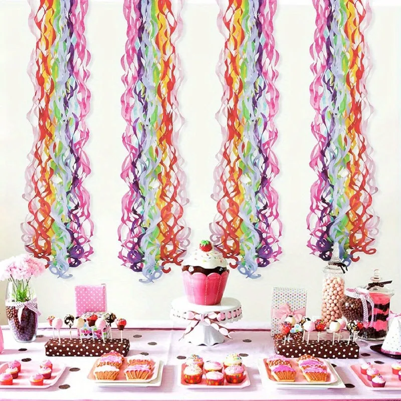 Rainbow Swirls Paper Tassel Garland Perfect Party Decoration Set