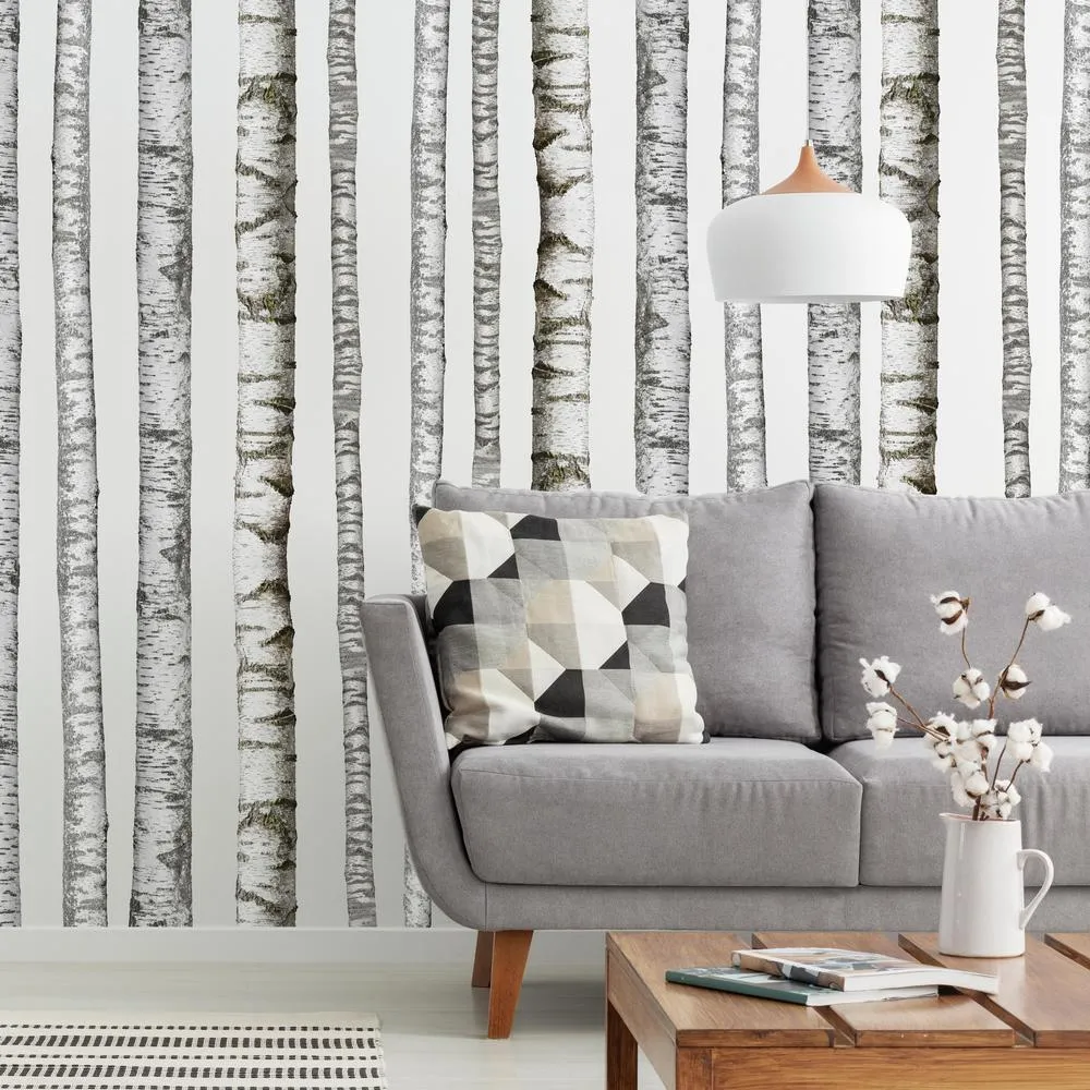 Realistic Birch Trees Peel and Stick Giant Wall Decals