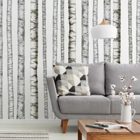 Realistic Birch Trees Peel and Stick Giant Wall Decals