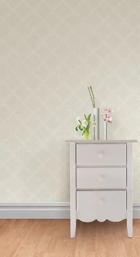 Taupe Quatrefoil Peel And Stick Wallpaper