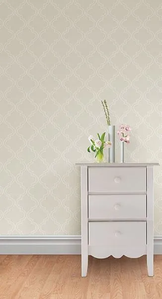 Taupe Quatrefoil Peel And Stick Wallpaper