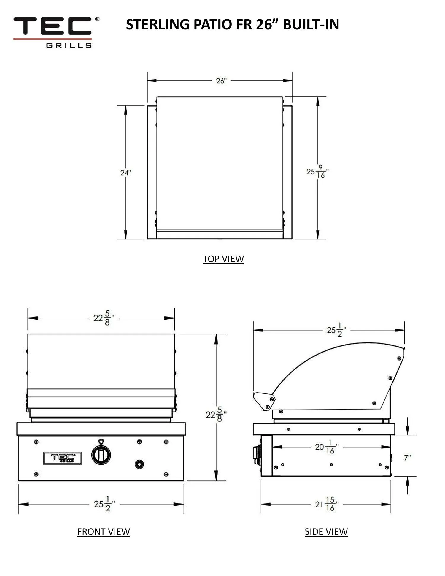 TEC Sterling Patio FR 26-Inch Built-In Infrared Gas Grill