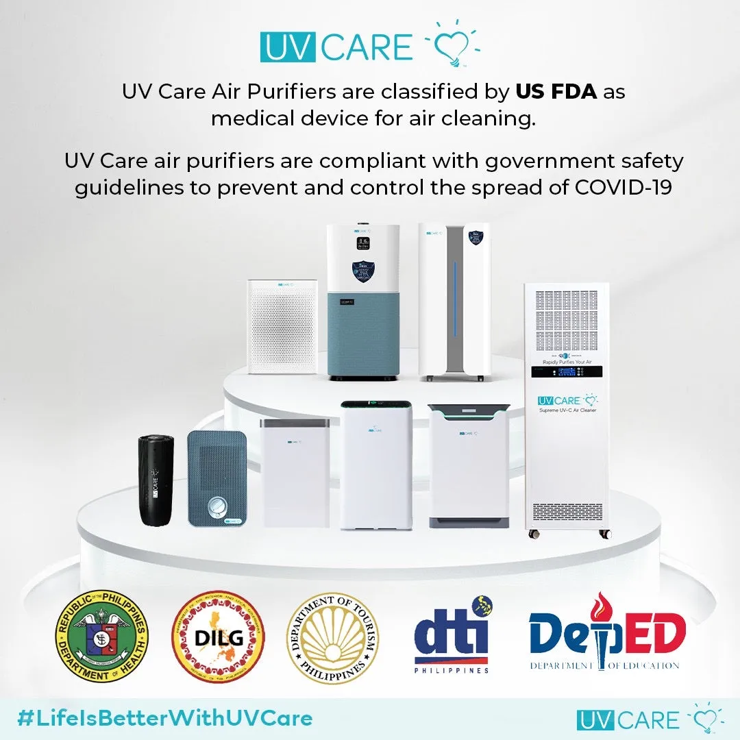 UV Care Super Plasma Air Pro w/ Medical Grade H14 HEPA Filter & ViruX Patented Technology