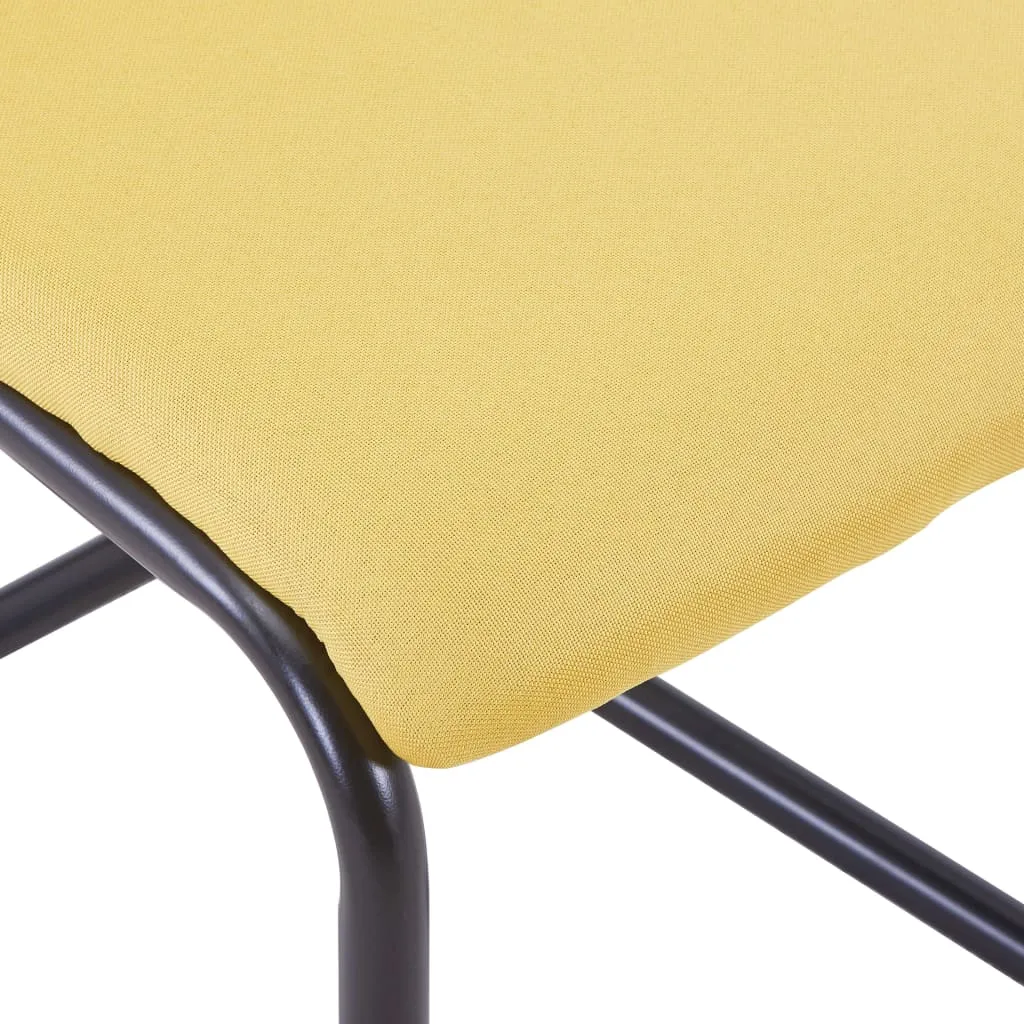 vidaXL Cantilever Dining Chairs 2 pcs Yellow Fabric