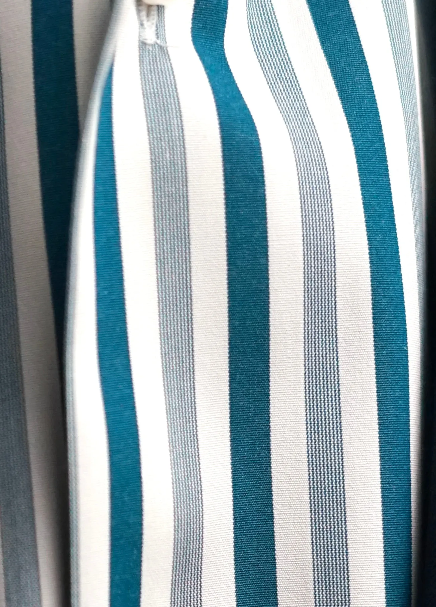 Zeta Double Cuff Teal Stripe Cotton Dress Shirt